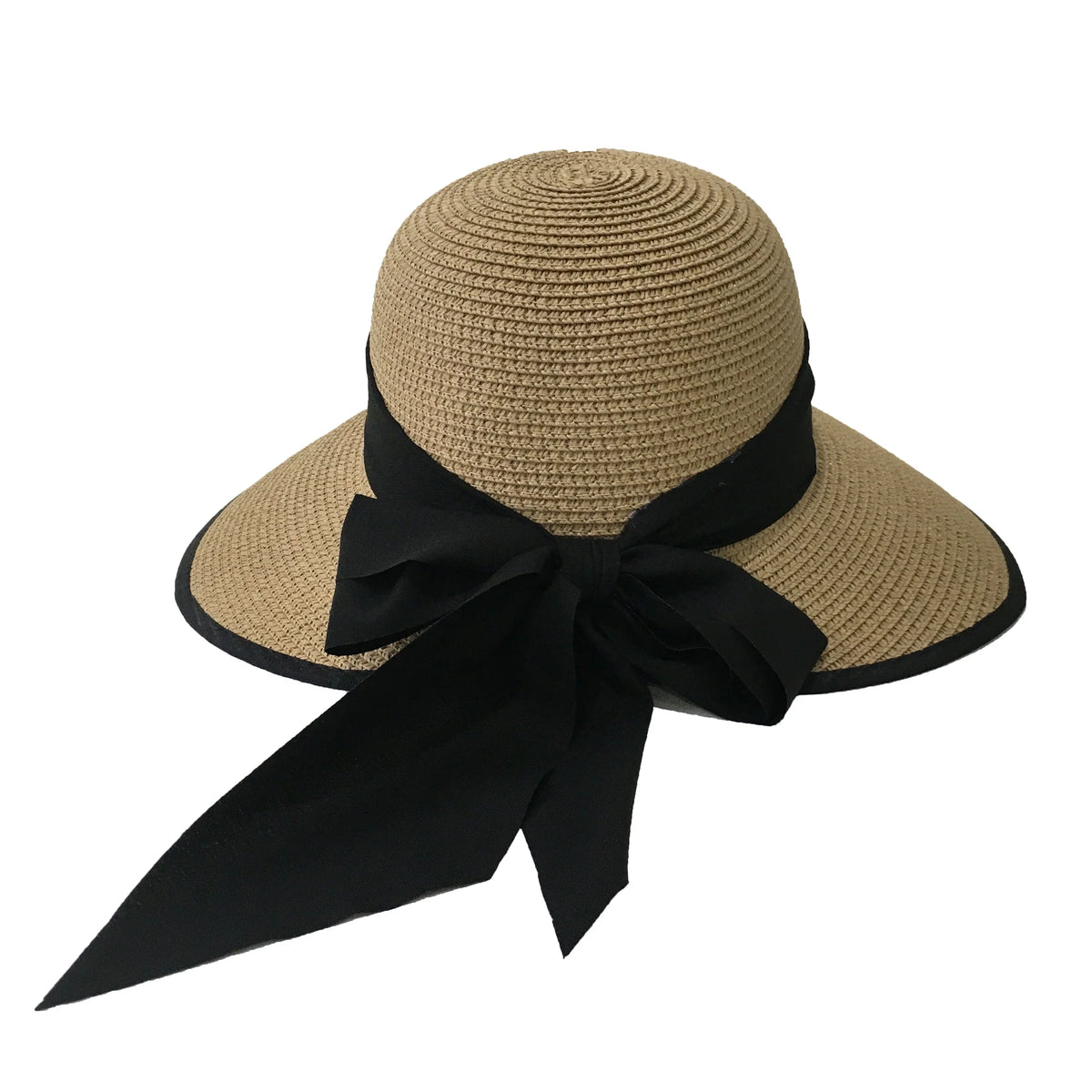 Magid Hats Women's Straw Garden Sun Hat with Ribbon Big Bow UPF 50+, Toast