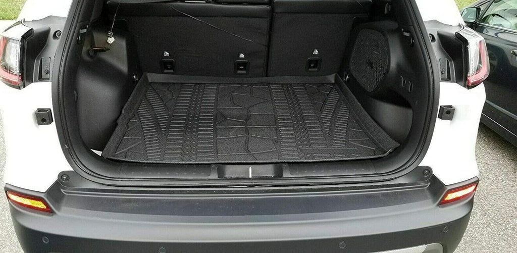 EACCESSORIES EA Cargo Liner – Trunk Mat for Jeep Cherokee 2014-2023 – Weather-Resistant Trunk Mats for Cars with Raised Lip – Non-Slip Car Trunk Mat Rubber – Easy to Install – Laser Pre-Cut Design