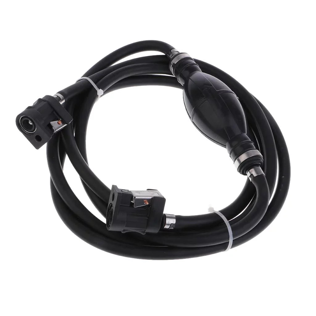 Boat Motor Fuel Line Hose with Connector And Primer Bulb Outboard Motors - ebony, 6.5x11mm