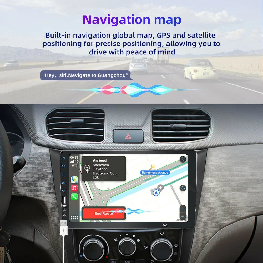JMANCE MP5  Carplay Android Auto Car Audio GPS 9" Single Din FM Radio with Camera