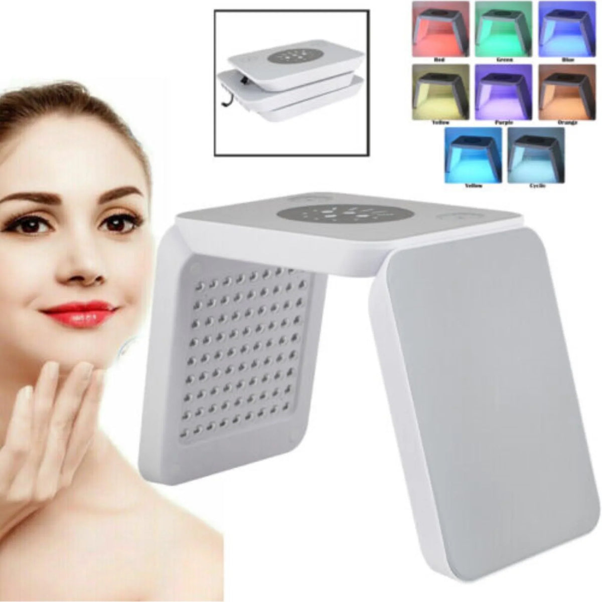 7 Colors LED Facial Mask Machine for Skin Rejuvenation & Acne  - Photon Light Therapy Beauty Tool, Made in