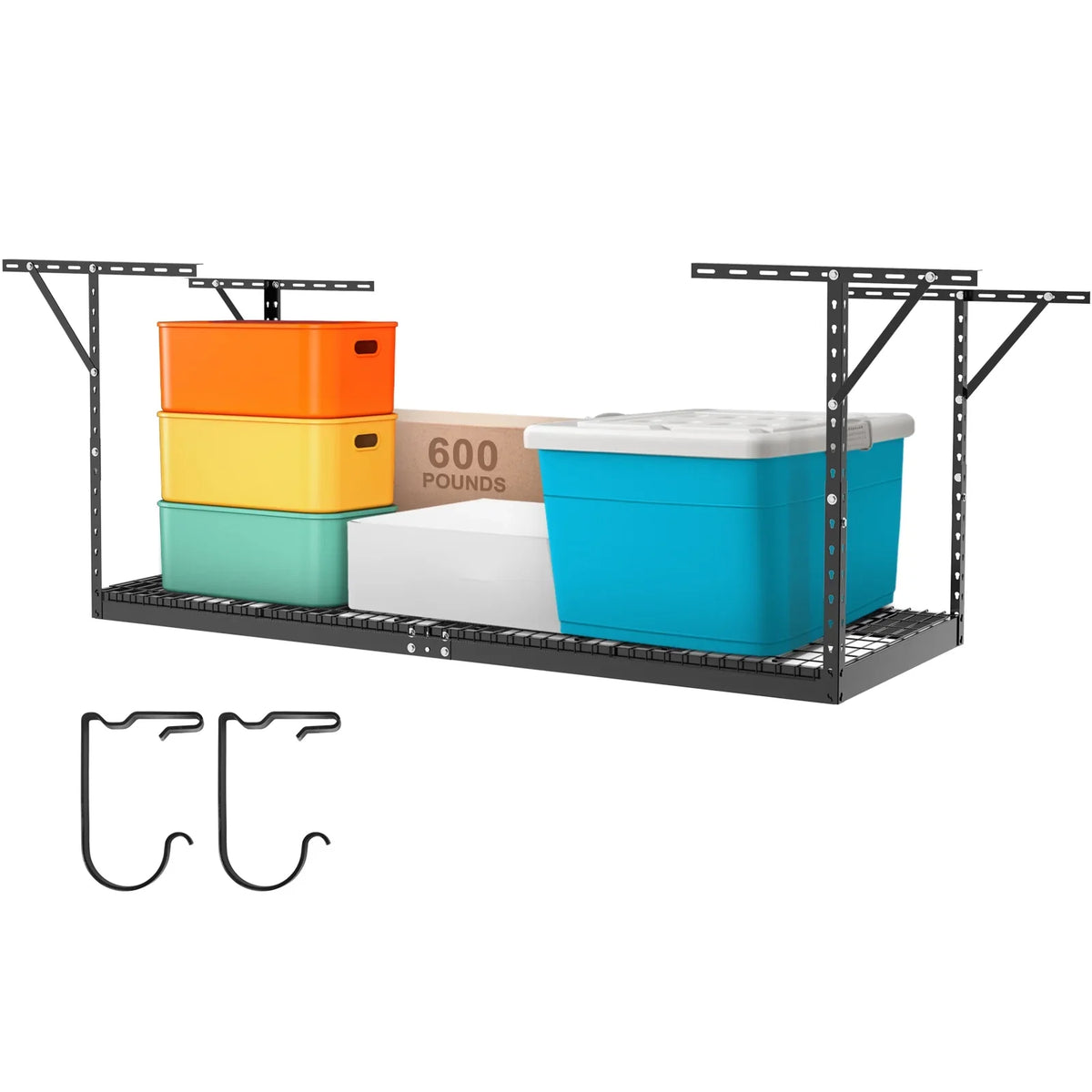 SKYSHALO Overhead Adjustable Garage Storage Stand 36x96in Ceiling Stand 600lb charcoal
