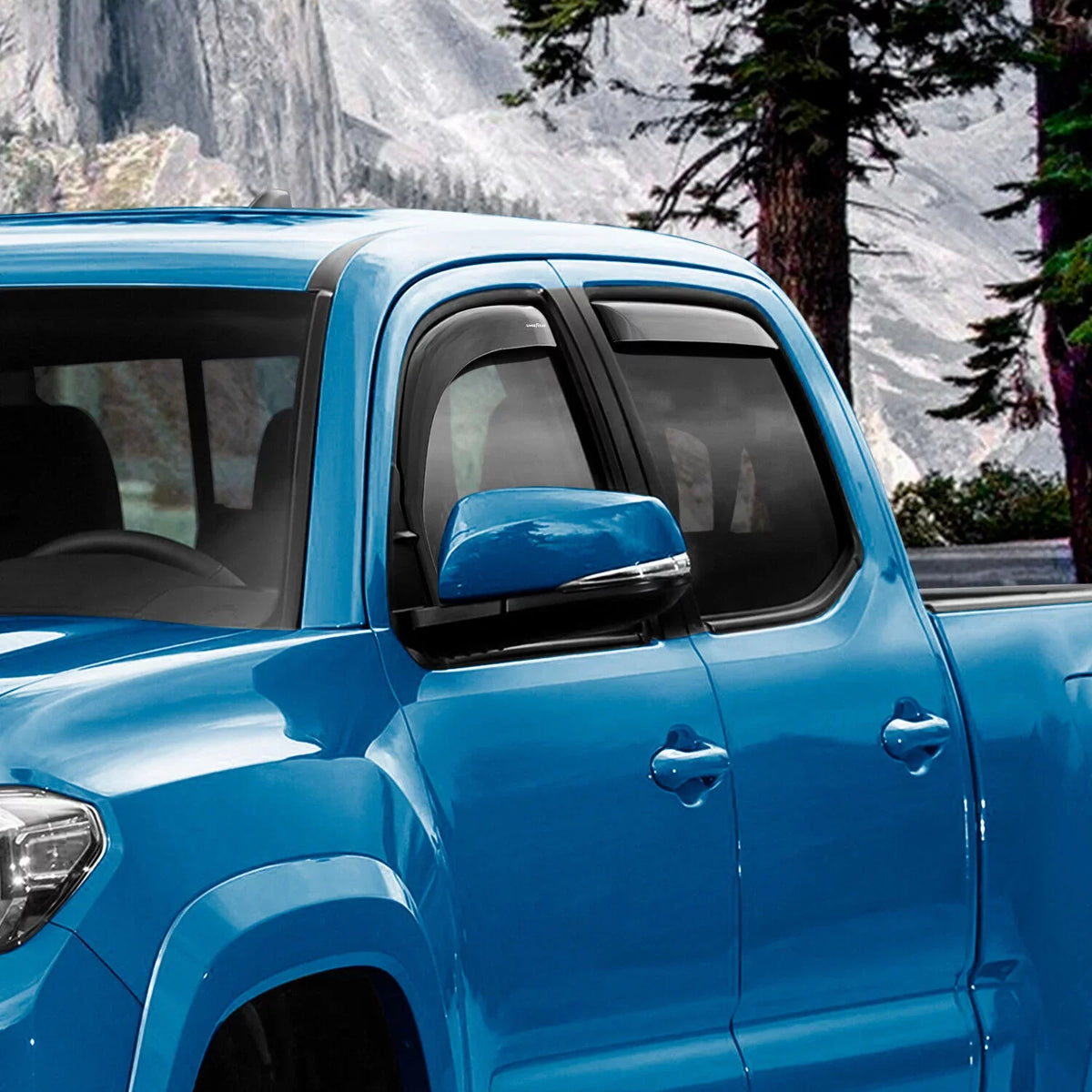 '- GY003409. Goodyear Shatterproof in-Channel Window Deflectors for Trucks  Tacoma 2016-2023 Double Cab, Rain Guards, Window Visors, Vent Deflector, Truck Accessories, 4pcs