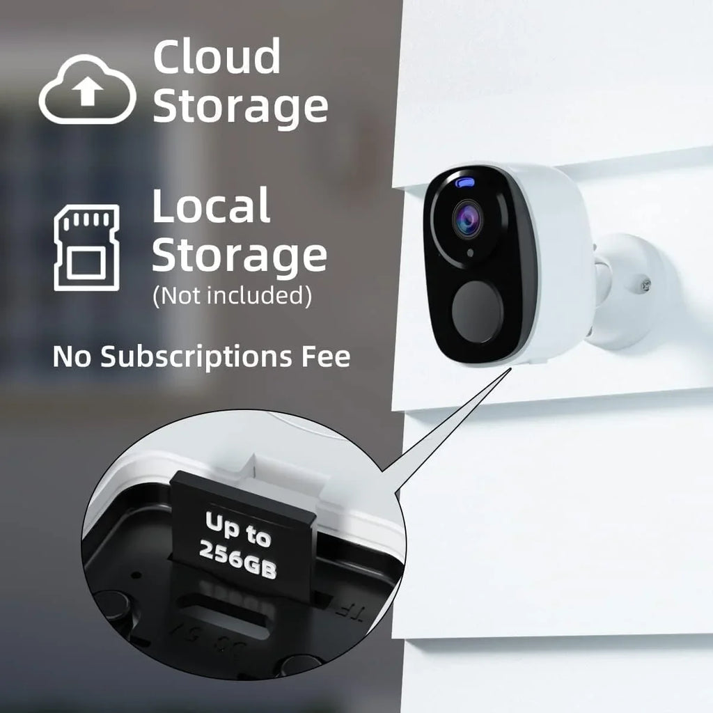 2Pack Security Cameras Wireless Outdoor with Solar Panel Cameras for Home Security, 2K Home Camera with Color Night Vision, AI Motion Detection, Two-Way Audio, IP65 Waterproof, SD Card/Cloud Storage