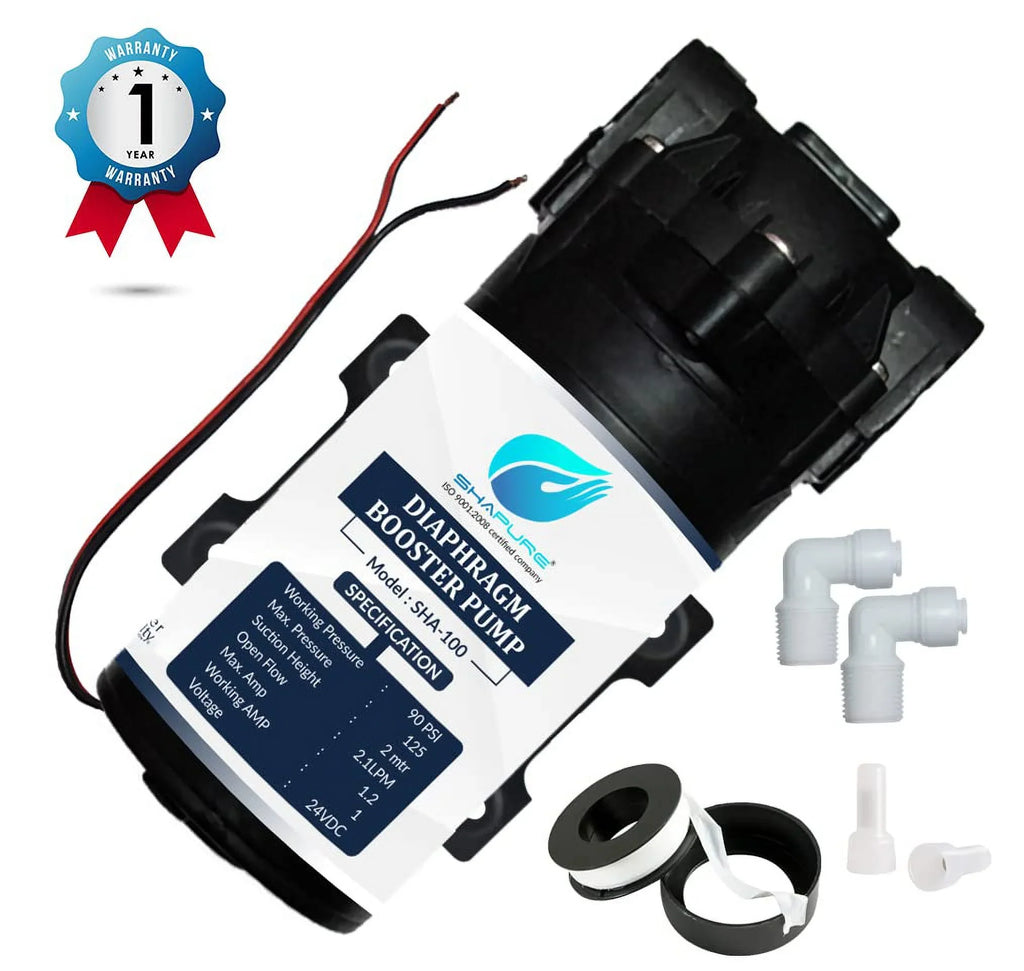 Shapure Ro Booster Pump With Copper Winding 100 Gpd Ro Motor With Elbow For All Ro Water Purifiers Compatible With Kent/Aquagrand/Livpure/Dolphine/Aquagaurd/ - 1 Pcs (1 Y