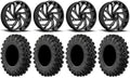 Fuel Reaction 18" Wheels ebony 40" MotoRavage XL Tires Kawasaki Teryx Mule