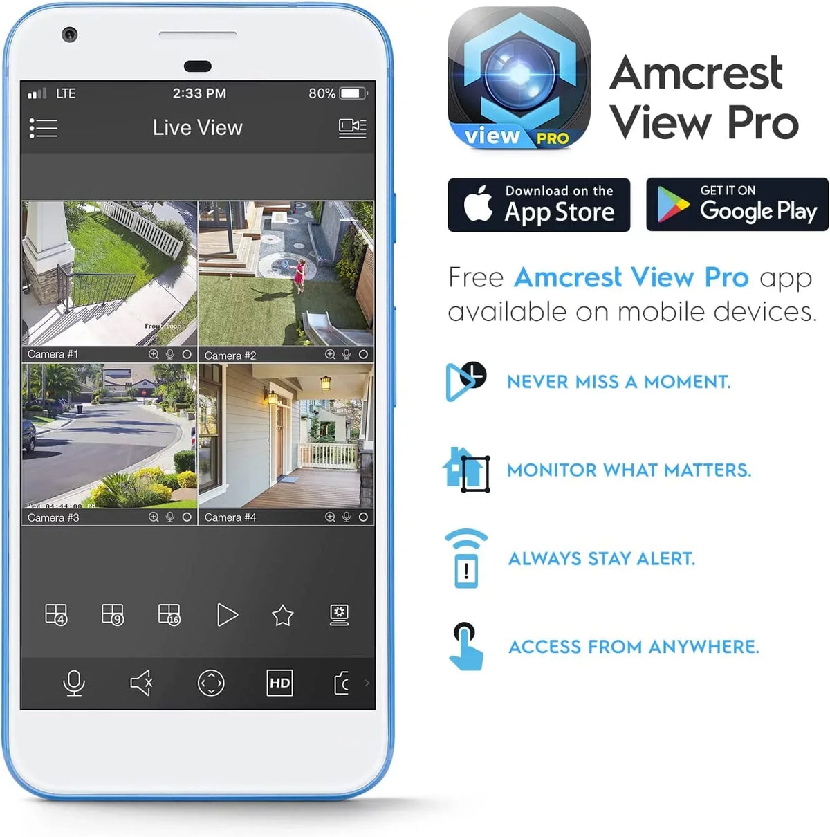 Amcrest 4K IP PoE AI Camera UltraHD 8MP Security Outdoor Camera, FOV 129°, 49ft Color Nightvision, Human & Vehicle Detection, IP67 Weatherproof, 4K (3840x2160) @15fps, dark, IP8M-2796EB-AI
