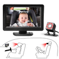 Car Back Seat Camera, EEEkit 12V Baby Car Mirror with 4.3-25mm HD Screen, Night Vision, 120° Wide Crystal Clear View, Rear Facing Safety Car Seat Mirror Camera Observe the Baby's Every Move, charcoal