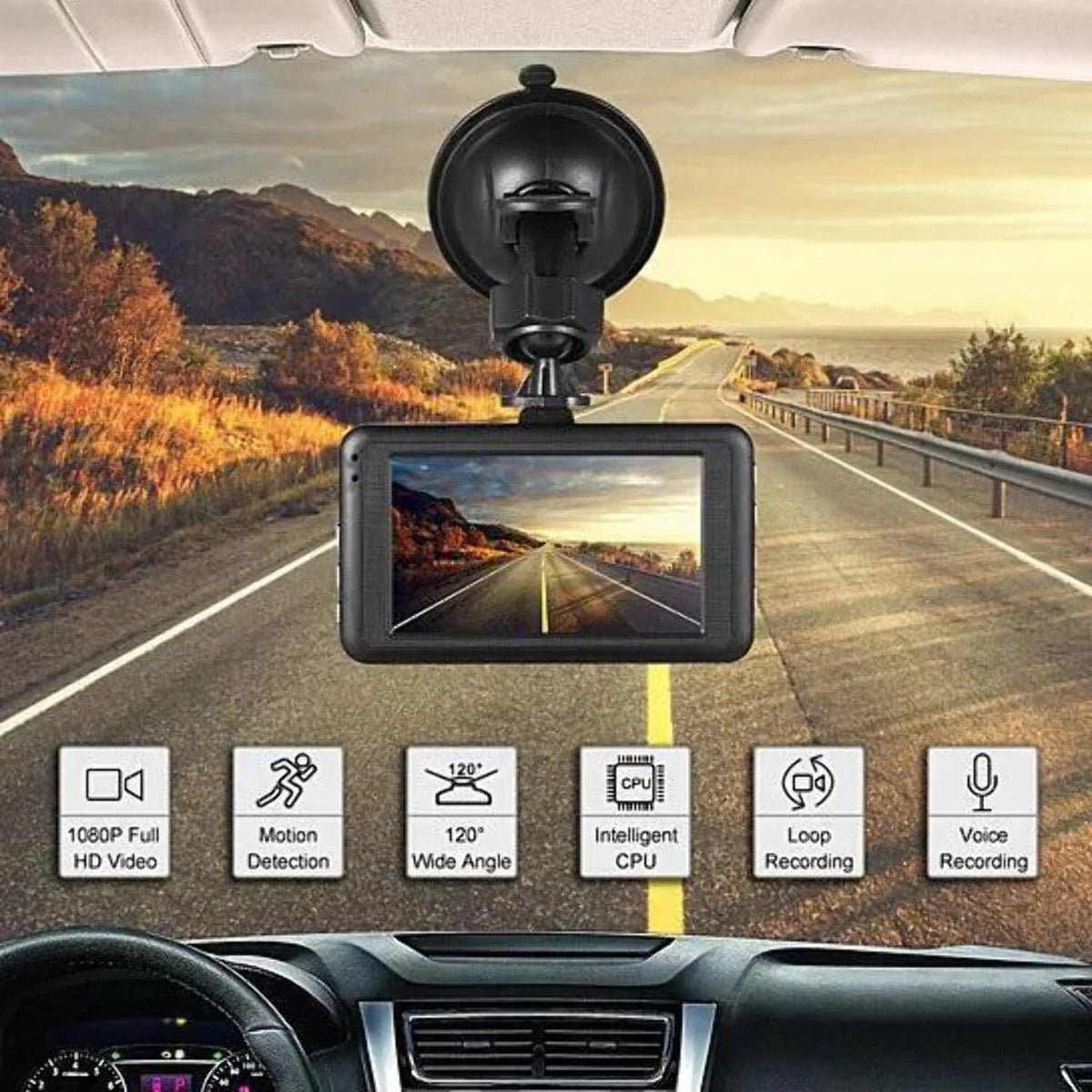 ebony Box Dash Cam 1080P G-Sensor Looping Car Camera