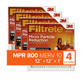 Filtrete 12x12x1 Air Filter, MPR 800 MERV 10, Micro Particle Reduction, 4 Filters