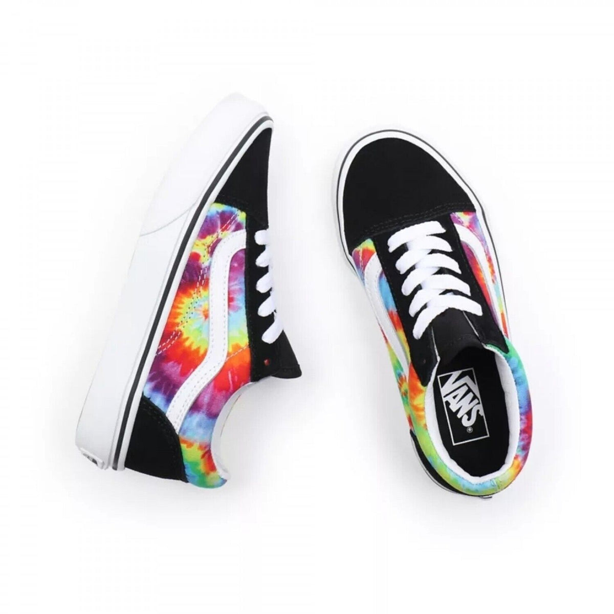 Vans Old Skool VN0A4UHZ99E1 Unisex Kid's ebony/Multicolor Skateboard Shoes C1751 (5)
