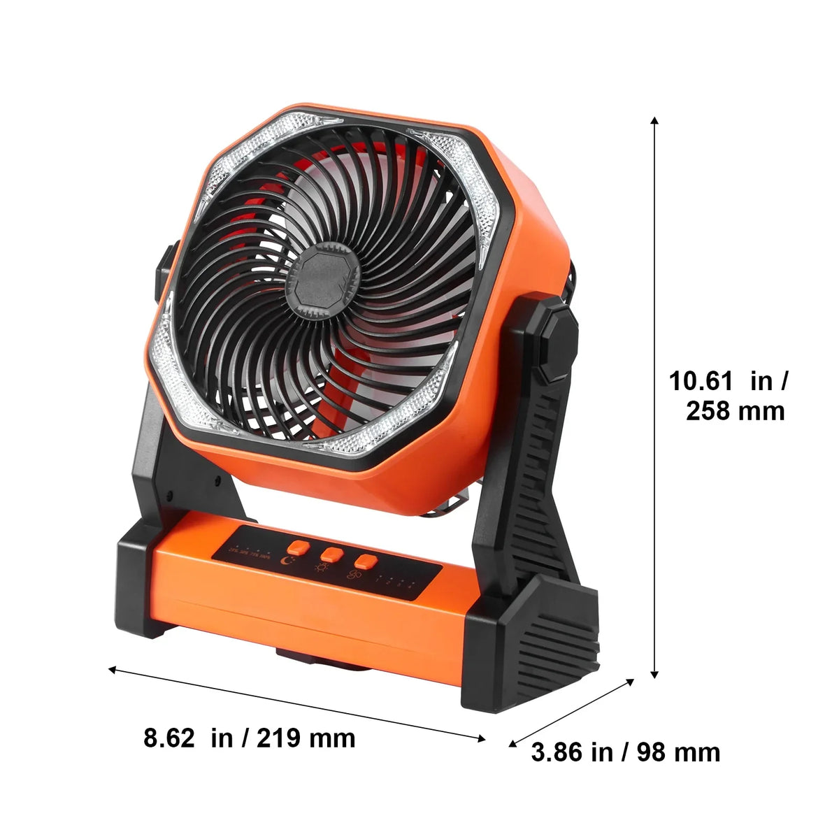 SKYSHALO 8 1 inch Portable Fan Rechargeable with LED Lantern 4 Speeds Adjustable
