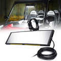 Xprite 9" Aluminum UTV Rear View Mirror w/ Integrated LED Dome Lights fits 1.75" - 2" Rollbars