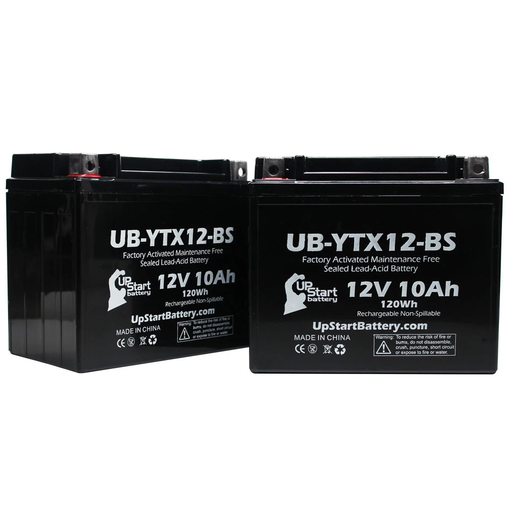 2-Pack UpStart Battery Replacement 2009 Honda TRX250 TE, TM, FourTrax Recon 250 CC Factory Activated, Maintenance Free, ATV Battery - 12V, 10Ah, UB-YTX12-BS