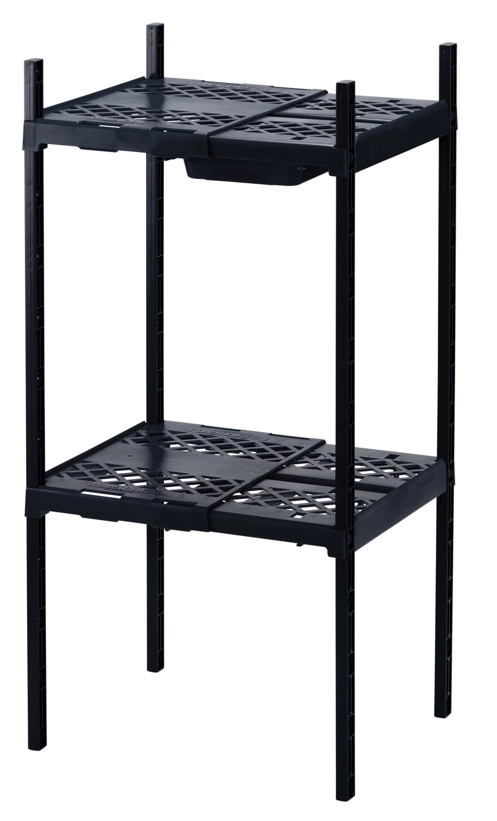 LockerMate Double Locker Shelf, Adjustable Width and Height to Fit Most School Lockers, ebony