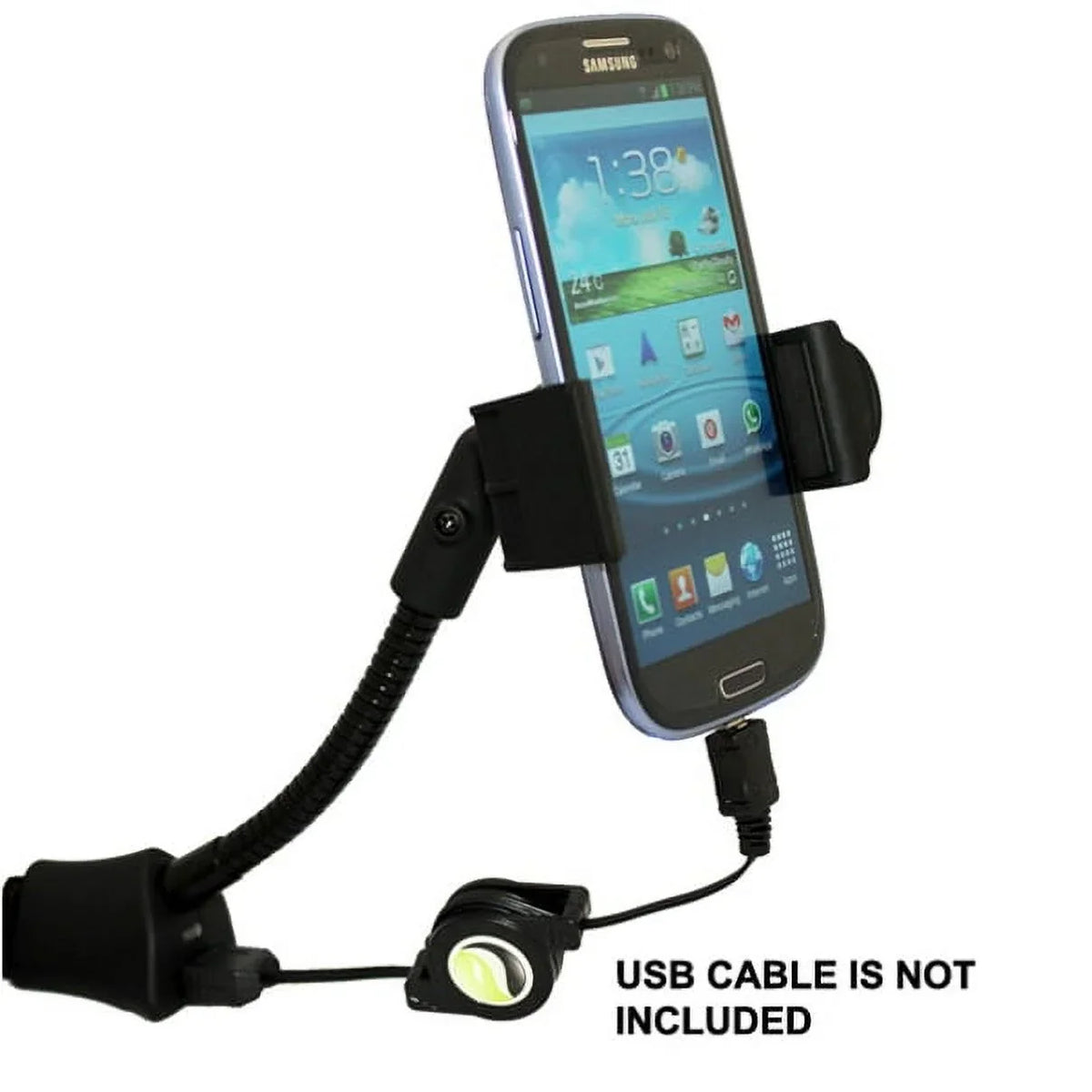Car Mount Charger Socket Holder with USB Port Dock Cradle Gooseneck Swivel ebony 3D for  Stylo 3, V10 V20 - Motorola Droid Turbo 2, Moto Z Droid Force Droid -  Galaxy J3 J5 J7, Note 3 4 5