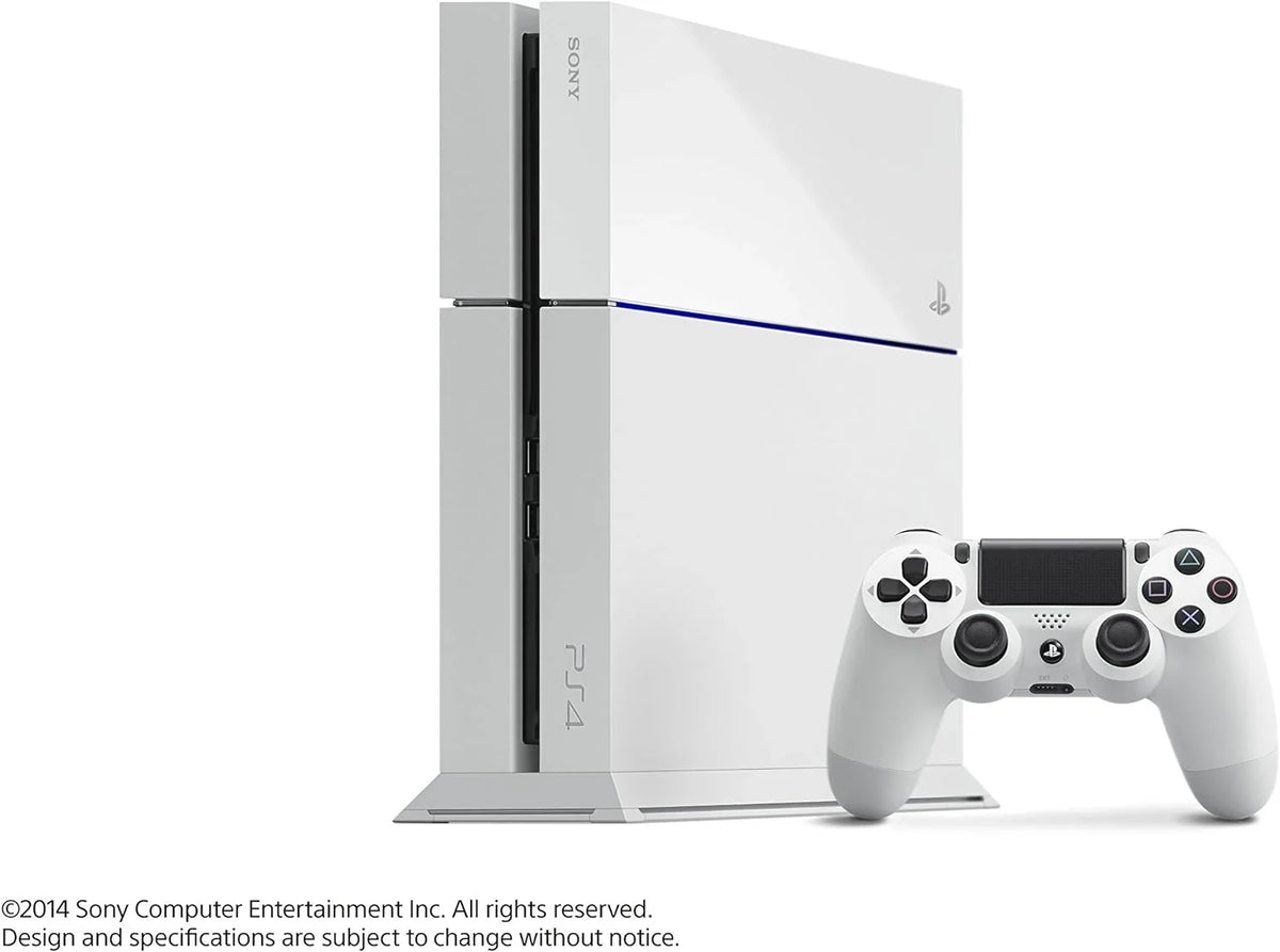 PlayStation 4 500GB Only White Gaming Console with Gaming Head Set BOLT AXTION Bundle Used