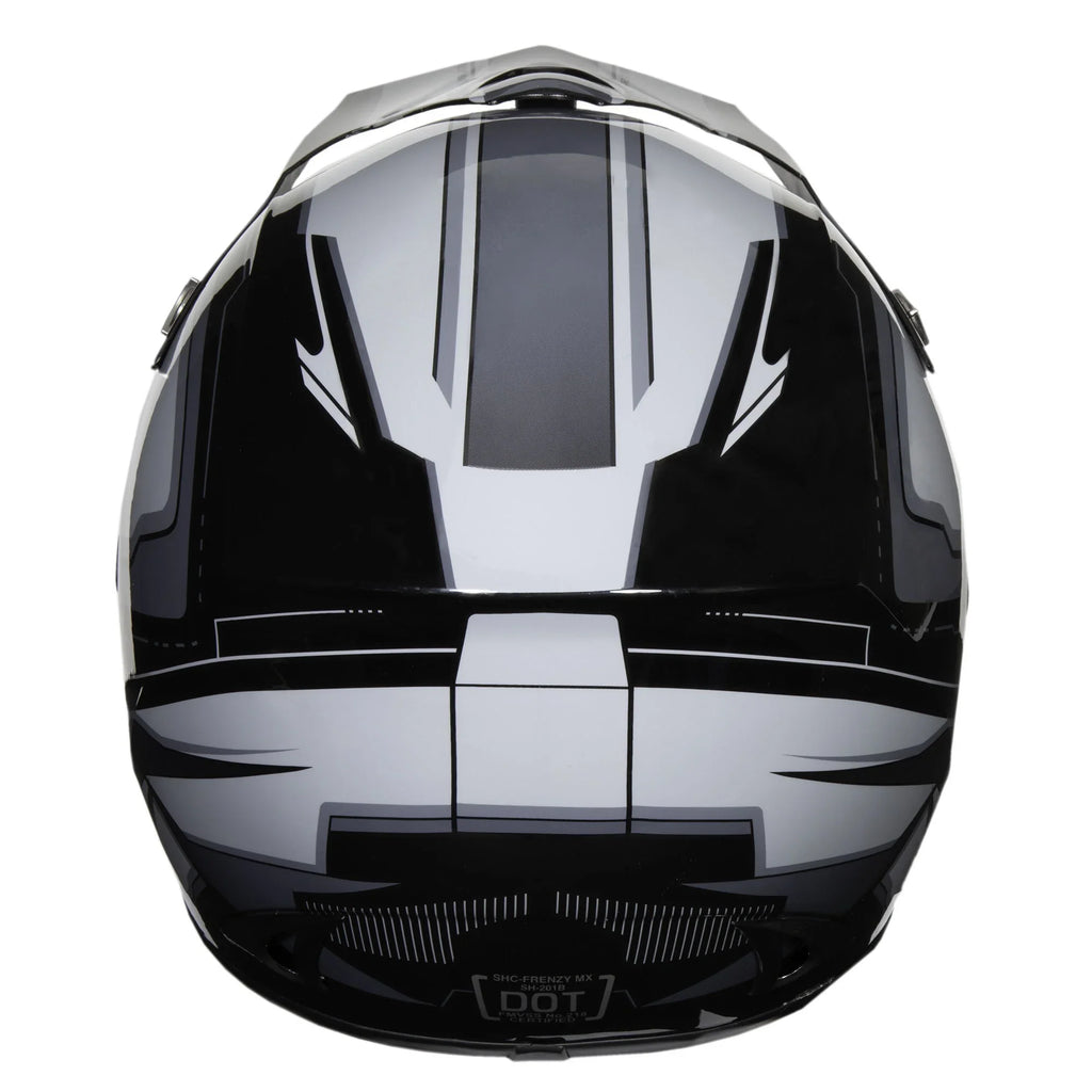 FRENZY Adult MX Helmet, DOT Approved, dark-Grey, XL
