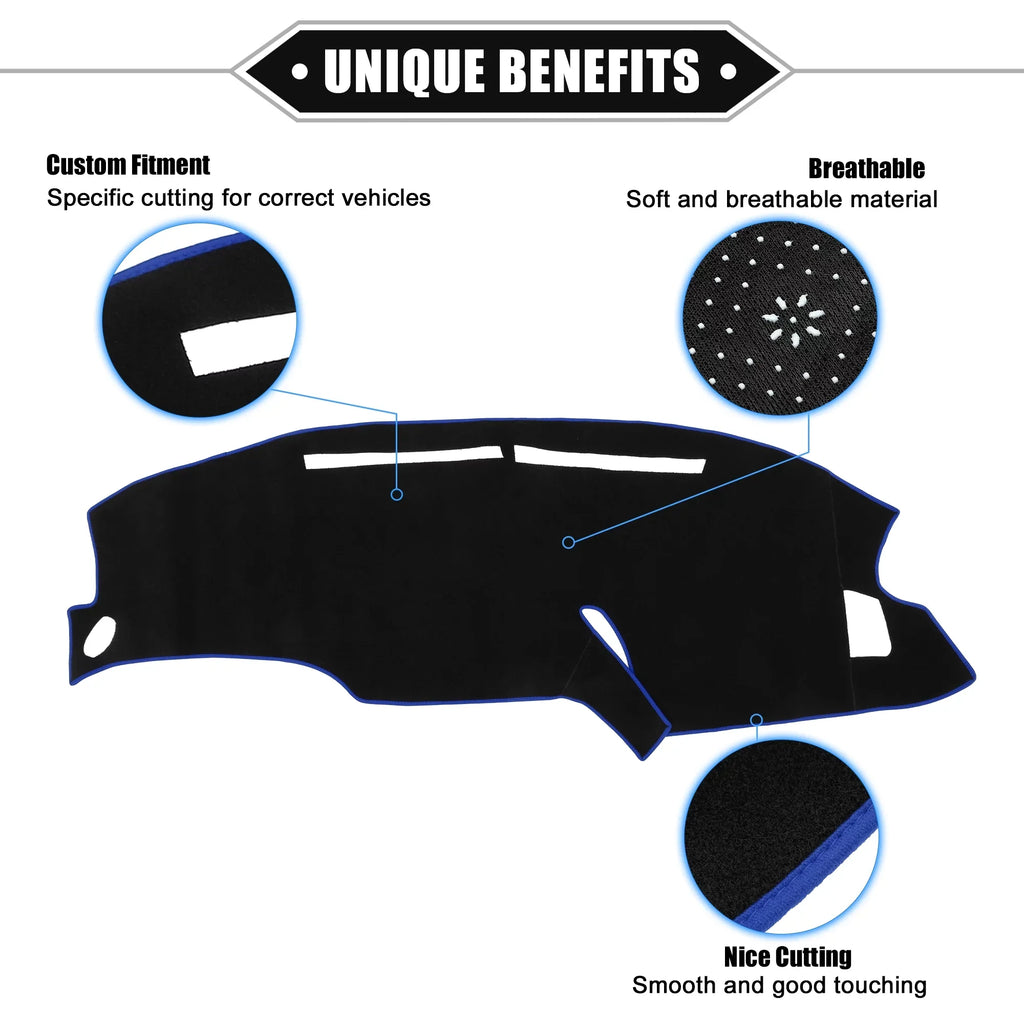 Unique Bargains Car Center Console Dashboard Cover Mat for  F150 1999-2003 Protective Polyester ebony Blue