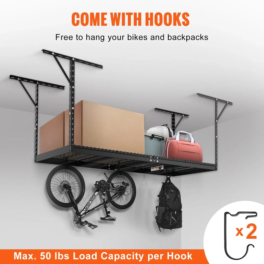 SKYSHALO Overhead Adjustable Garage Storage Stand 36x96in Ceiling Stand 600lb charcoal