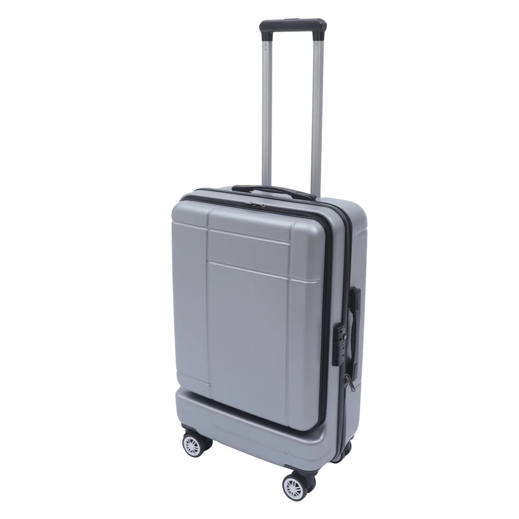 Wuzstar 24" Traveling Luggage PC+ABS Luggage Bags with TSA Lock Durable Spinner Wheels Hardside Carry On Suitcase , Silver