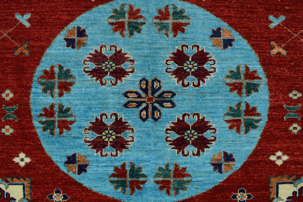 Blue Rug, 9'11" x 13'8". Aria Roselyn Red/Lt