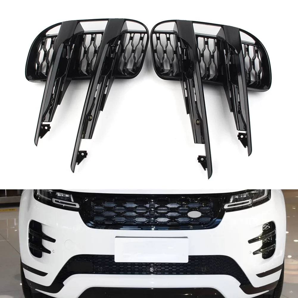 ZS Gloss dark Car Front Bumper Left Grille 1Pcs For Land Rover Range Rover Evoque 2019 2020 2021 2022 LR114729