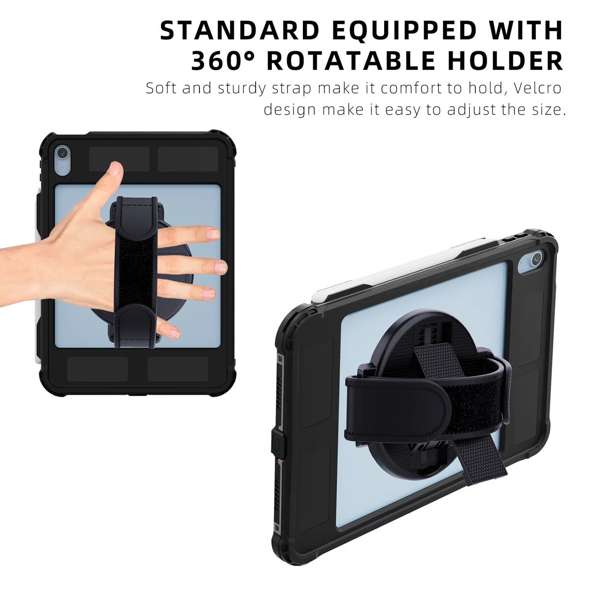 K-Lion Rugged Waterproof Case for iPad 10th Genetation 10.9" (2022) IP68 Underwater with Screen Protector Swivel Bracket Kickstand Pencil Holder Carrying Strap Shockproof Dustproof Protective Case