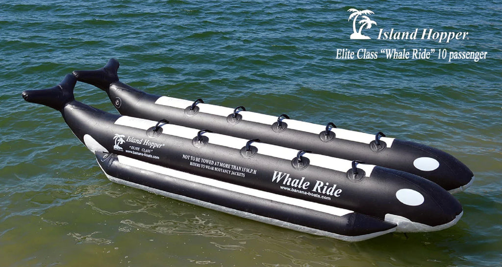 Island Hopper polyvinyl chloride-10-WR Whale Ride 18' Inflatable 10 Person Banana Water Sled