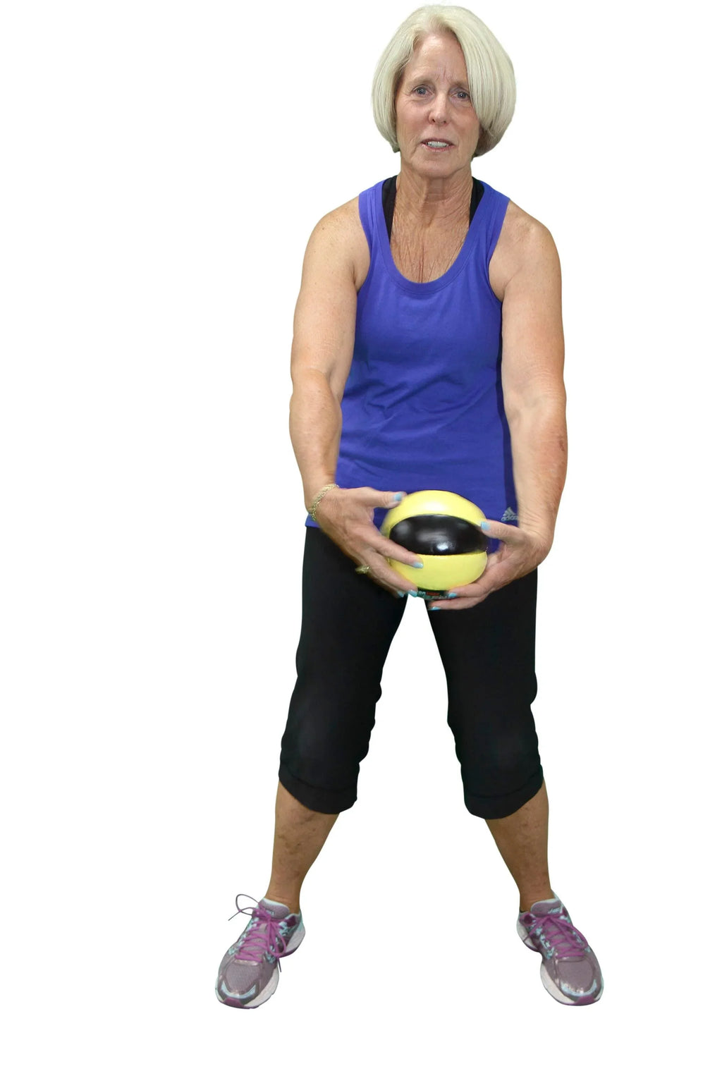 Sportime Strength Medicine Ball, 2 Pounds, 6 Inches, Yellow and charcoal