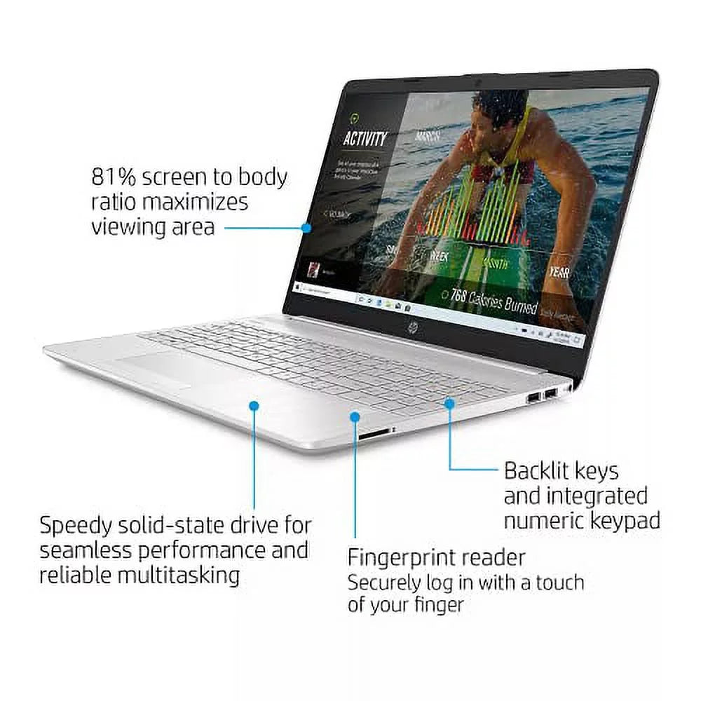 2022 15.6" HD Touchscreen Laptop PC  4-Core i5-1135G7 8GB DDR4 256GB NVMe SSD Iris Xe Graphics Webcam HDMI WiFi AC RJ45 BT USB-C Backlit Keyboard Silver Windows 10 Pro w/RE Accessories