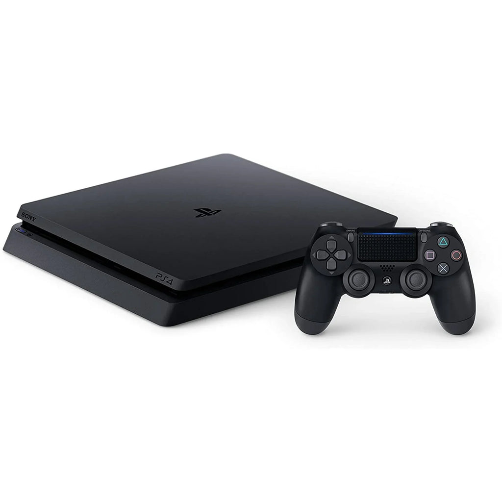 2215B PlayStation 4 Slim 1TB Gaming Console ebony, HDMI Cable 2 Controller With BOLT AXTION Cleaning Kit Bundle Like New