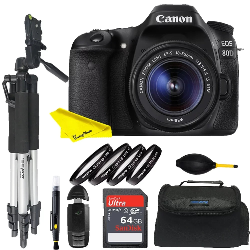 EOS 80D DSLR Camera  Advanced Bundle with 18-55mm Lens+ 24.2MP APS-C CMOS sensor and DIGIC 6 image processor