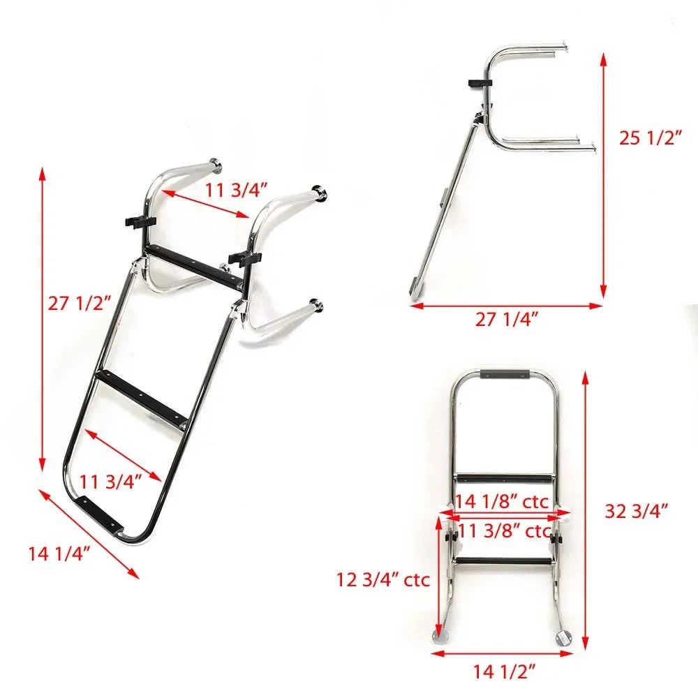 Challenger Boat Transom Ladder 01-11-41-0002A | 3 Step 27 1/2 1 inch