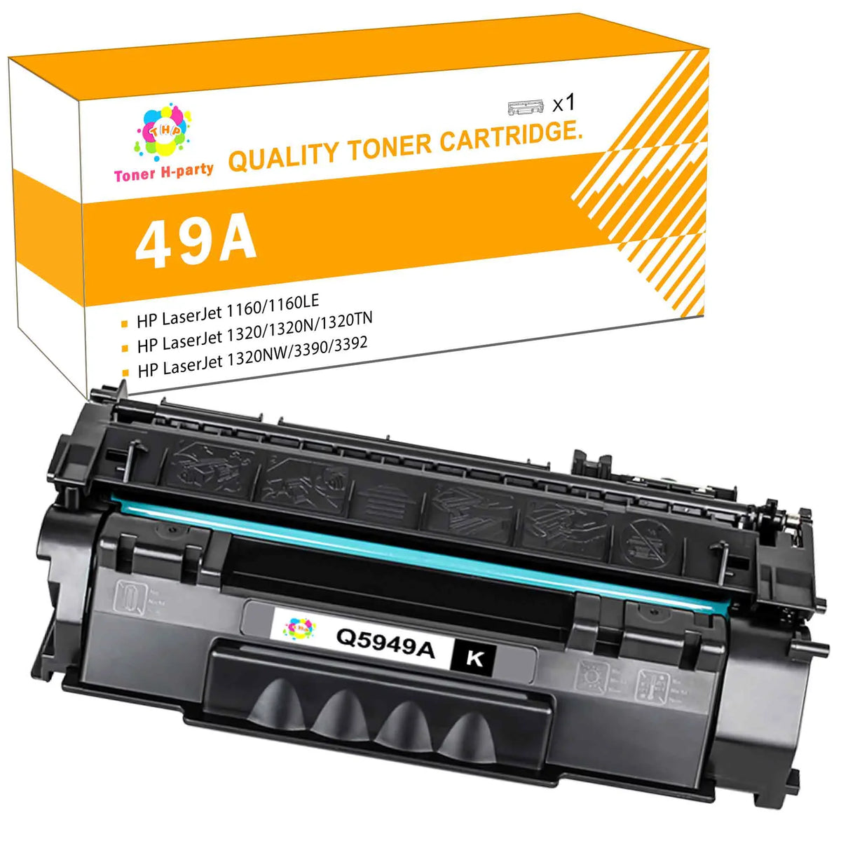 Toner H-Party Q5949A 49A 49a toner Compatible Toner Cartridge for  P2014 P2014n P2015 P2015d 1320 1320n 1320tn 1320nw Printer (dark，1 Pack，3000 Pages)