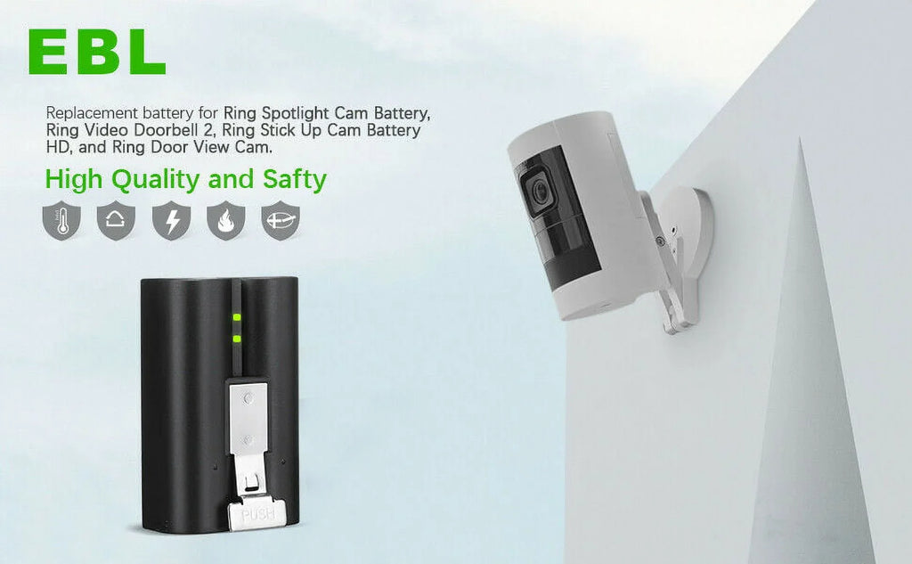 EBL 5-Pack Rechargeable Doorbell Replacement Battery Compatible with Ring Video Doorbell 2/3/3 Plus/4, Spotlight Cam, Stick Up Cam, for Ring Doorbell Camera, Backup Batteries 6040mAh 3.65V