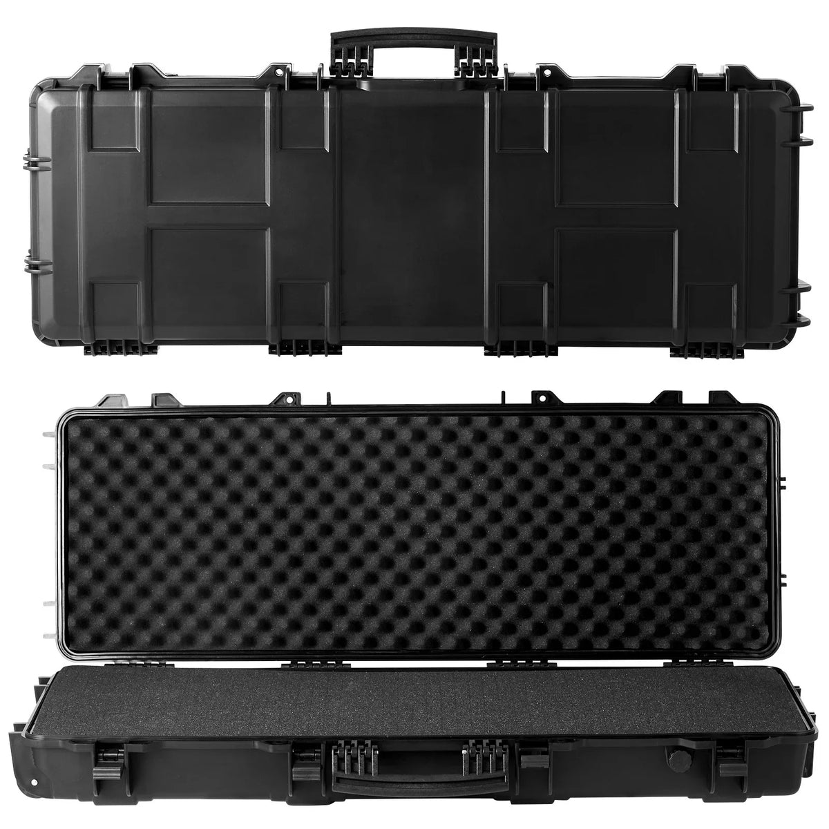SKYSHALO Rifle Case, Rifle Hard Case with 3 Layers Fully-protective Foams, 42 1 inch lockable Hard Gun Case with Wheels, IP67 Waterproof & Crushproof, for Two Rifles or Shotguns, Airsoft Gun