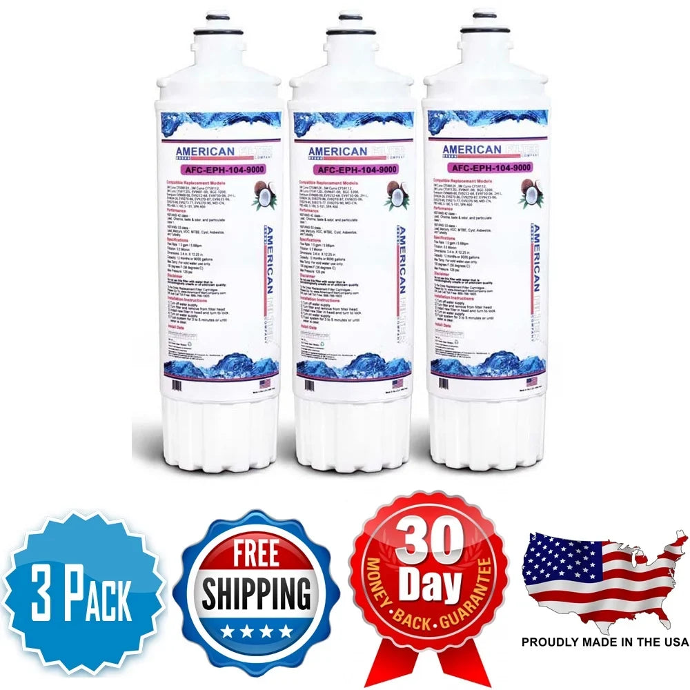 AFC Brand , Water Filters , Model # AFC-EPH-104-9000 , Compatible with EverPure® S-101 - 3 Filters - Made in U.S.A.