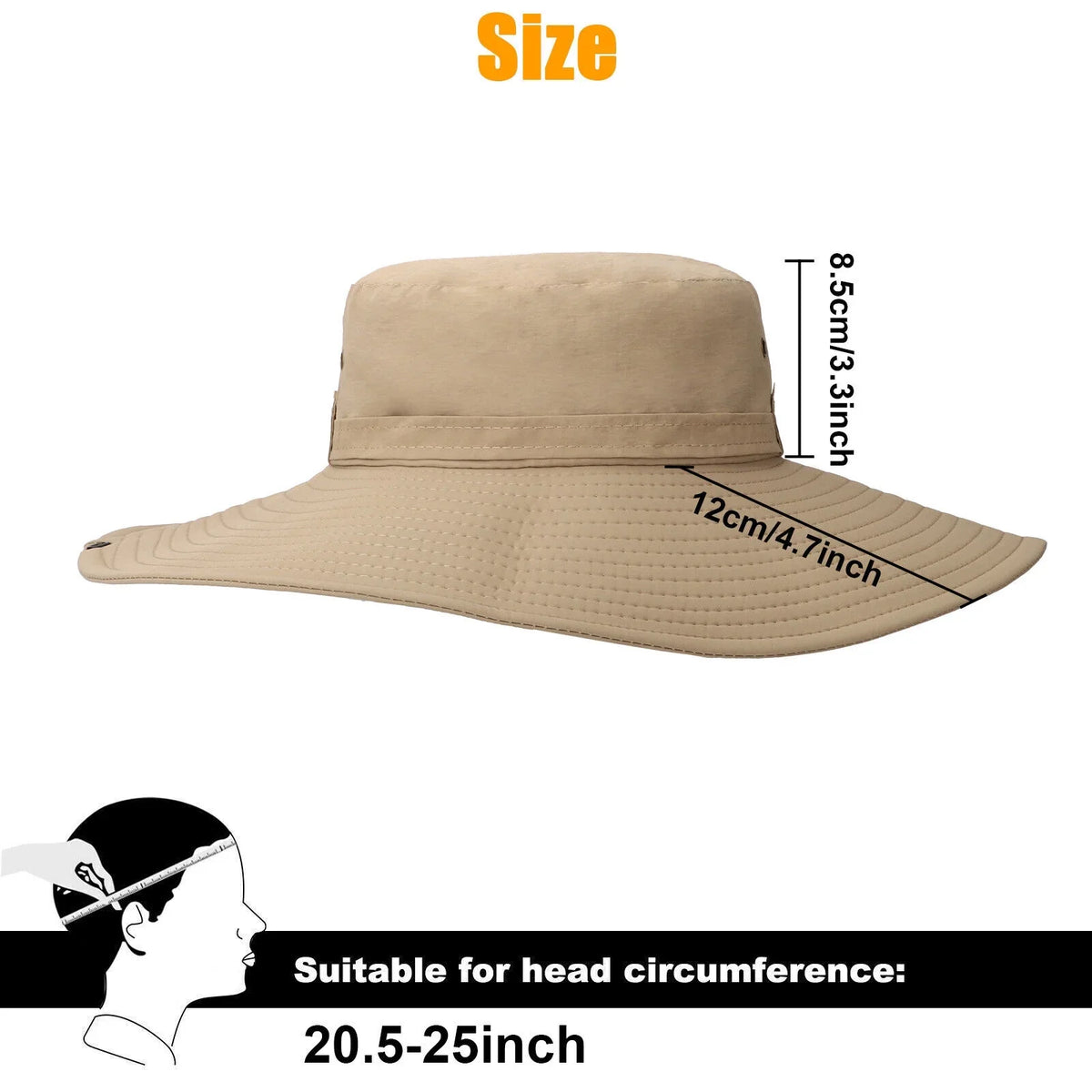 Men Women Wide Brim Sun Hat UV Protection Bucket Cap for Fishing Hiking Garden