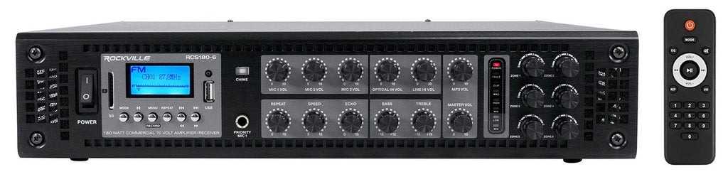 (8) JBL COL600-BK 24" charcoal 70V Commercial Column Wall Mount Array Speakers+Amp