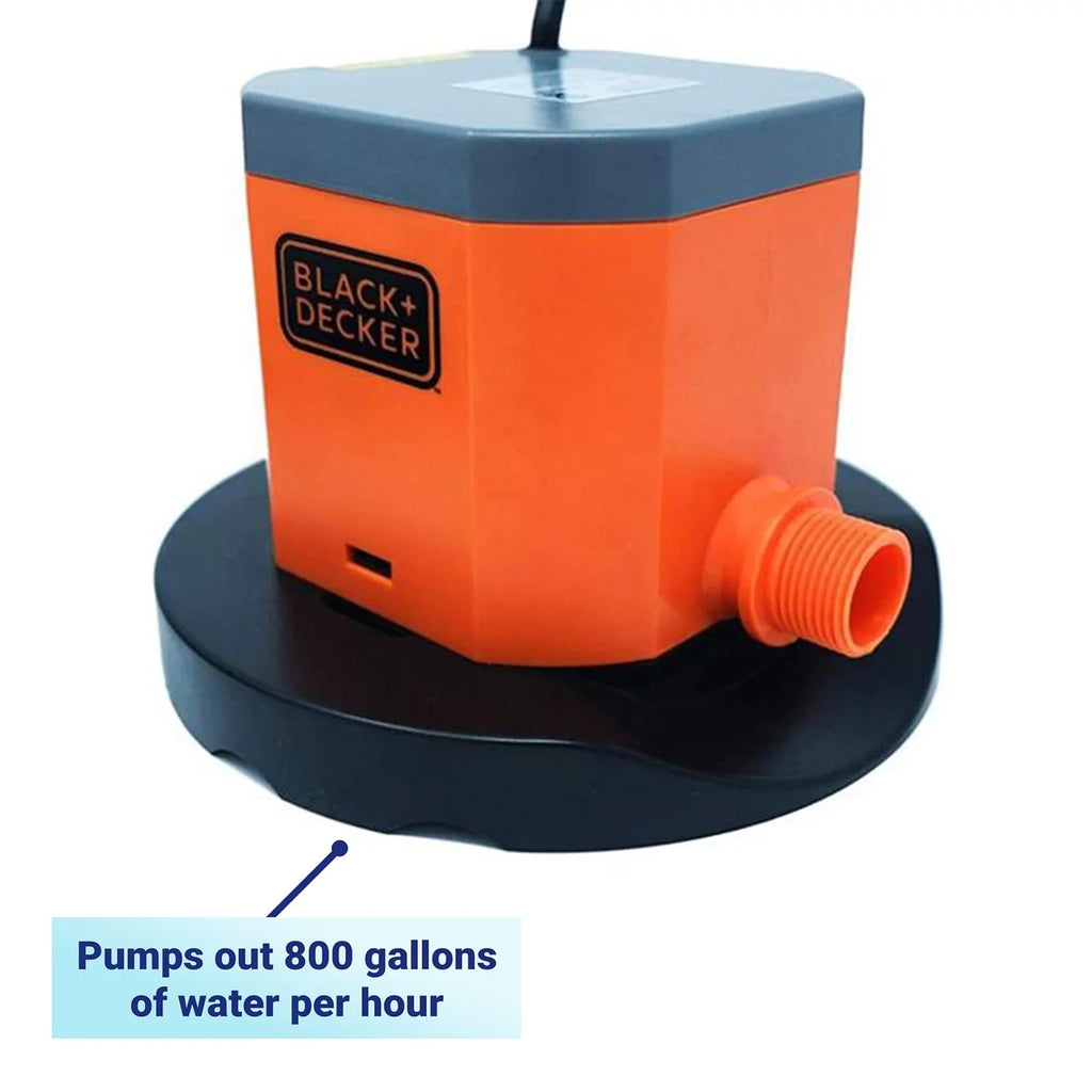 dark+Decker 800 GPH Submersible Pool Cover Pump