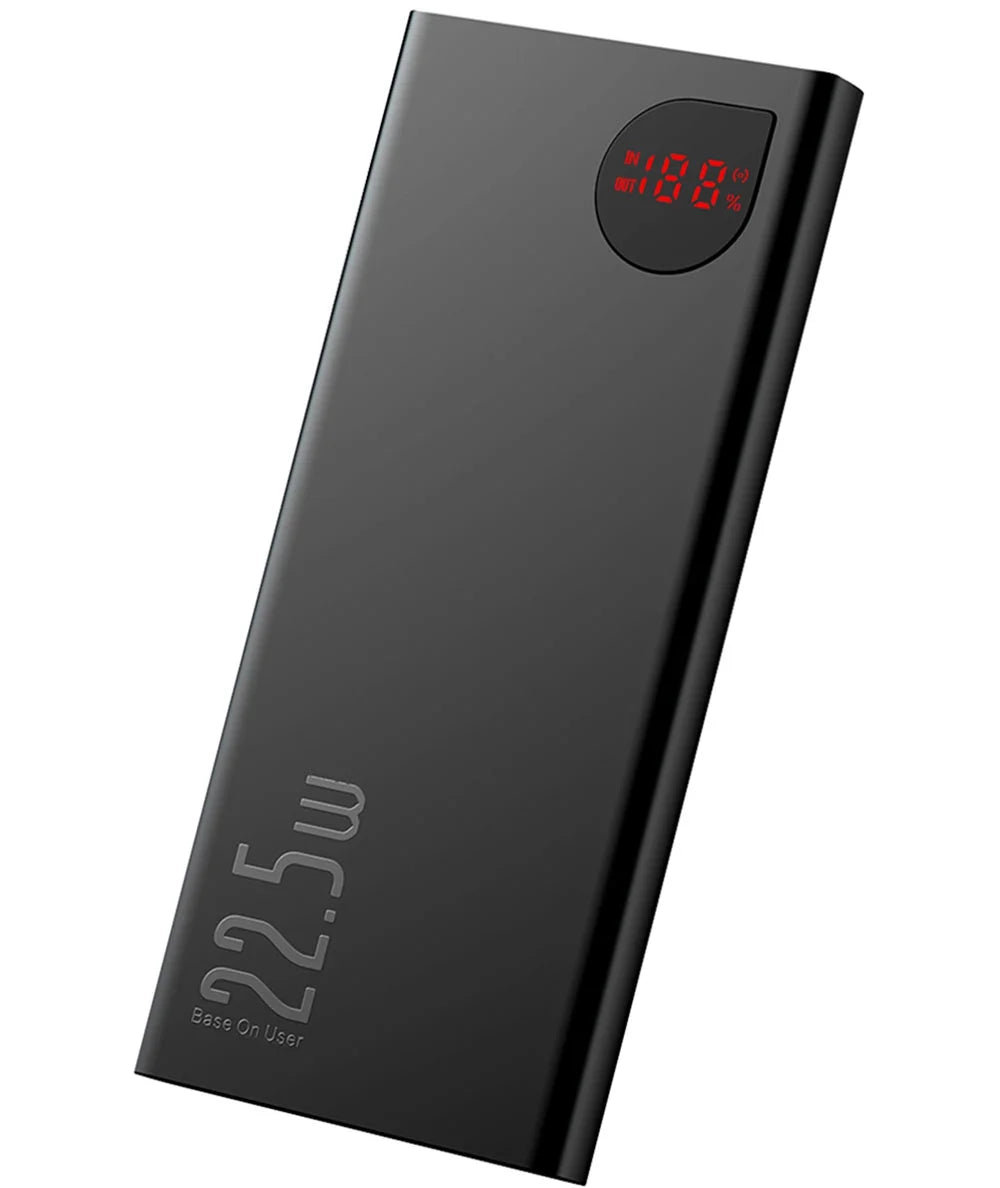 Baseus Portable Charger 10000mAh Power Bank 22.5W Fast Charging Battery Pack with Dual USB Ports, charcoal