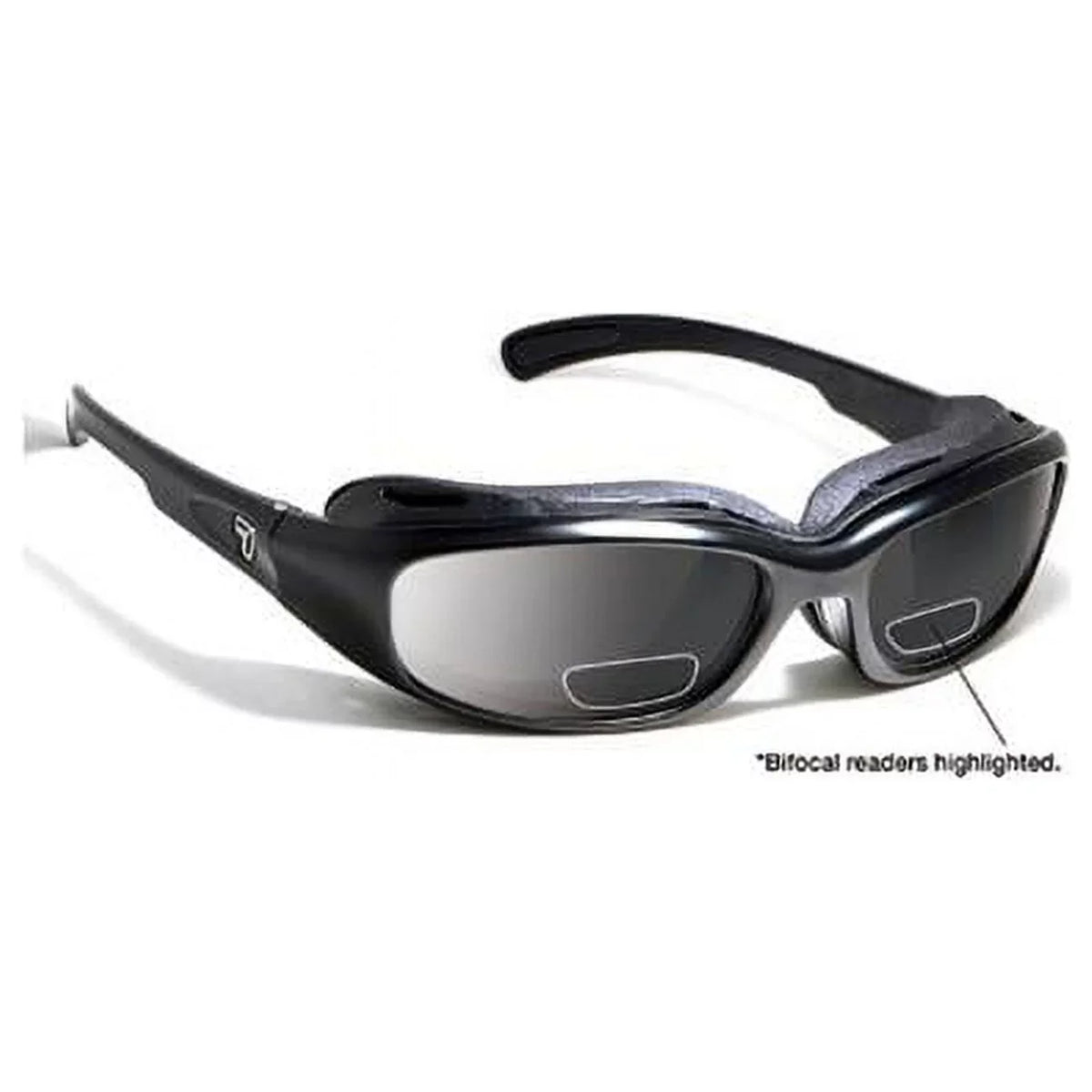 7eye 160141F Churada Sharp View Gray Plus 2.50 Reader Sunglasses- Matte ebony - Small & Medium