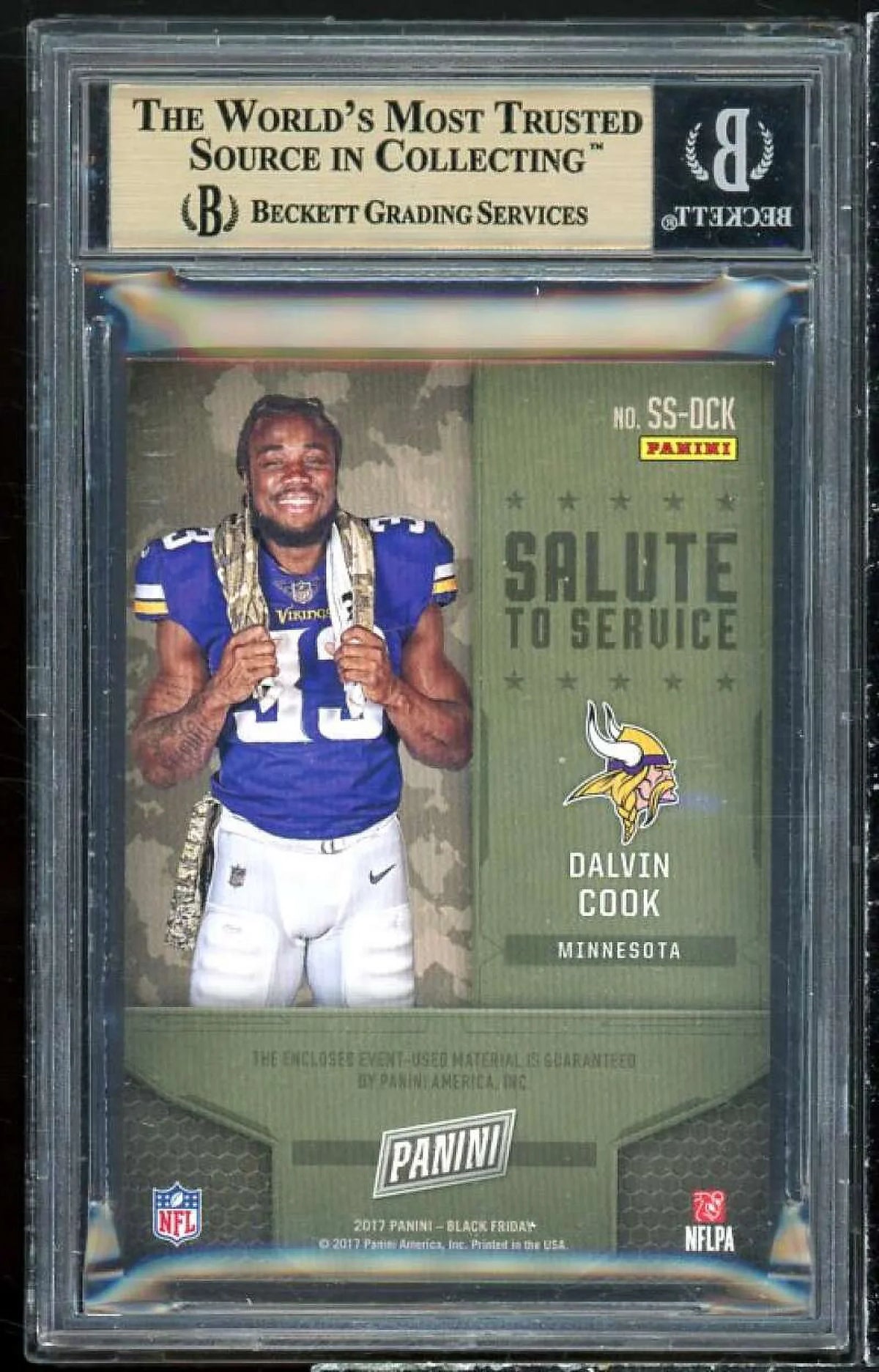 Dalvin Cook Rookie 2017 Panini BF Salute To Service Mem (Ser 5/10) #DCK BGS 9.5