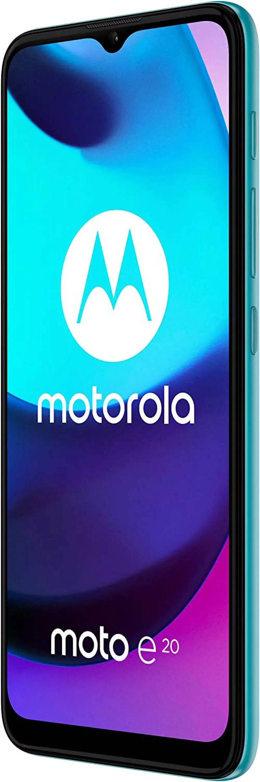 Moto E20 2021 (32GB+2GB) 4G LTE 6.5" Dual SIM GSM Unlocked International Model XT2155 Dual Camera (NOT Verizon Boost Sprint At&T Cricket) (Coastal Blue)