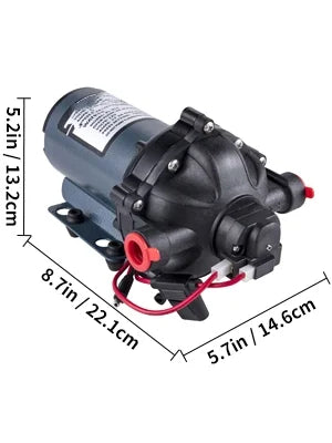BENTISM RV Water Pump 5.3 GPM 5.5 Gallons Per Minute 12V Water Pump Automatic 70 PSI Diaphragm Pump with 25 Foot Coiled Hose Washdown Pumps for Boats Caravan Rv Marine Yacht