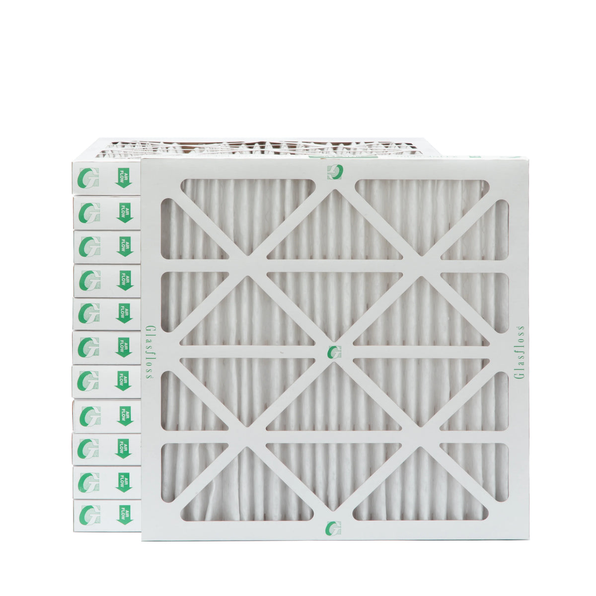 Actual Size: 19-1/2 x 19-1/2 x 1-3/4. 3 Pack of 20x20x2 MERV 13 Pleated 2" 25mm Air Filters by Glasfloss