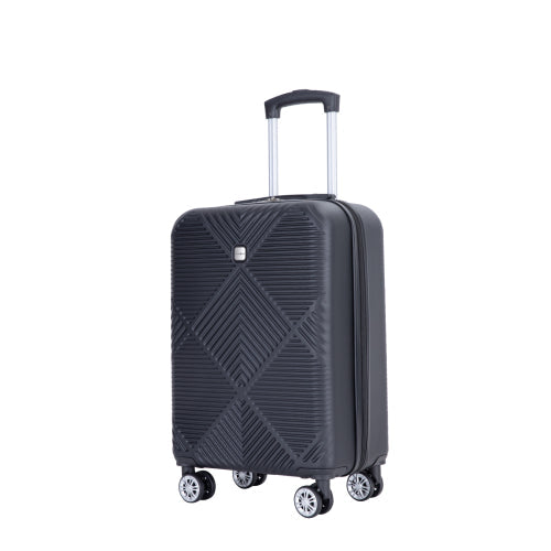 Zateety 2Piece Luggage Sets ABS Lightweight Suitcase , Spinner Wheels, ebony