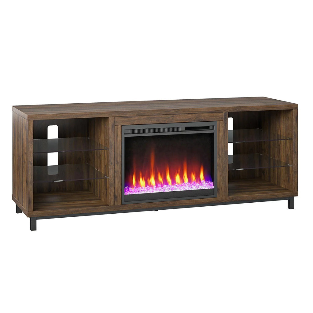 Ameriwood Home Lumina Deluxe Fireplace TV Stand for TVs up to 70" in dark