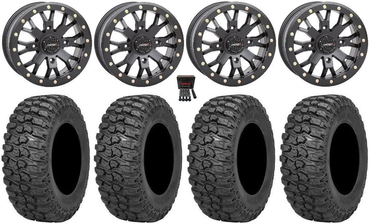 System 3 SB-4 ebony (6+1) 15" Wheels 32" Trail Saw 2.0 Tires Can-Am Commander Maverick Renegade Outlander Defender
